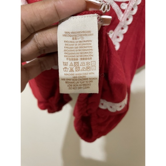 Free People Boho Embroidered Tank Top Size Small Elastic Waist Viscose Western - Picture 8 of 8